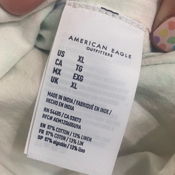 American Eagle Cotton Candy Tie Dye Button Front Linen Blend Mini Skirt SZ XL - Picture 6 of 6